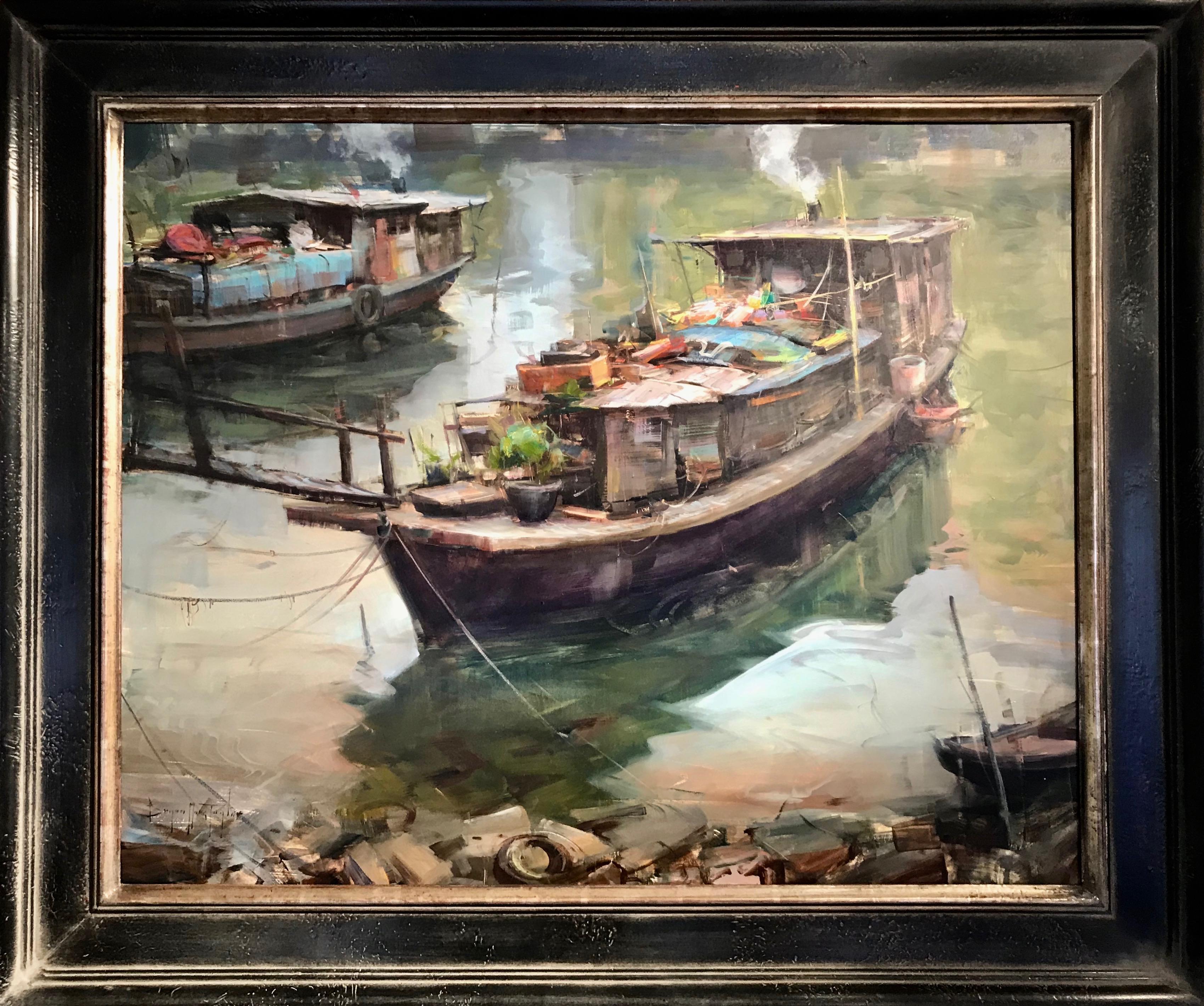 china modern boat oil painting