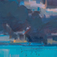 Modern Impressionist Cityscape "Bay City Skyline" Plein Air Oil of San Francisco