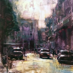 Modern Impressionist Cityscape "Hazy Day" Oil by Bryan Mark Taylor