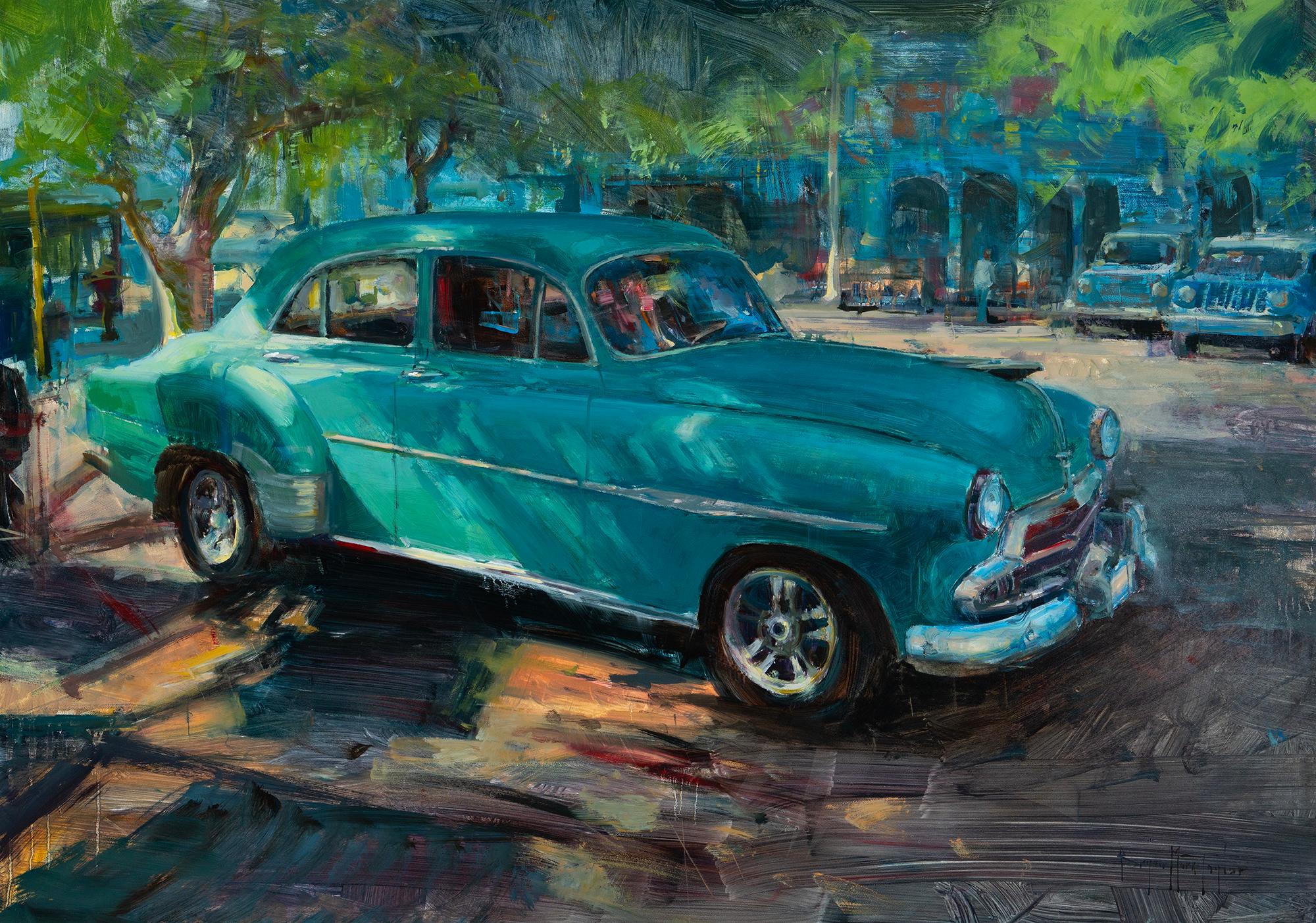 Bryan Mark Taylor Landscape Painting - Modern Impressionist Cityscape "Icon of Havana" Oil 