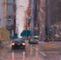 Modern Impressionist Cityscape "LA Street" Plein Air Oil 