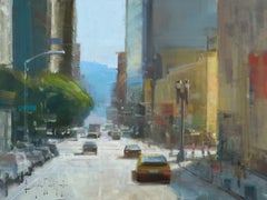 Modern Impressionist Cityscape "Morning Commute" Plein Air Oil
