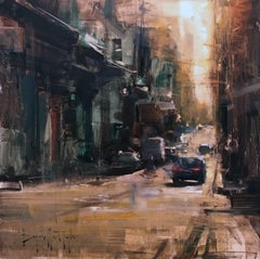 Modern Impressionist Cityscape "Near The Market" Oil by Bryan Mark Taylor