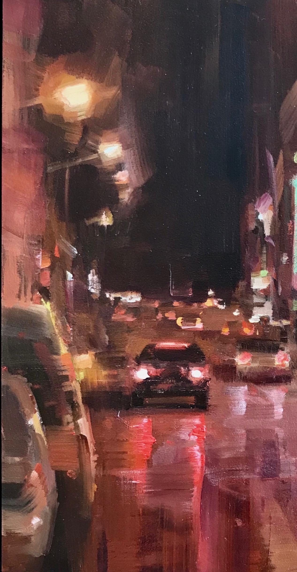 Paysage urbain impressionniste moderne « Huit Lumières »  L'huile d'air pur  - Painting de Bryan Mark Taylor