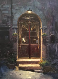 Modern Impressionist Italian Street Scene "Quiet Entry" Oil,  Bryan Mark Taylor