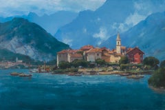 Modern Impressionist "Lago Maggiore" Plein Air Oil of Italy