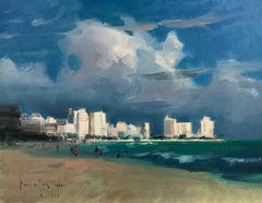 Modern Impressionist Seascape "Cancun Coastline" Oil by Bryan Mark Taylor