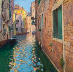 Modern Impressionist Seascape "Dancing Light Plein Air Oil of Venice
