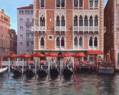 Modern Impressionist Seascape "Venetian Palazzo" Plein Air Oil of Venice