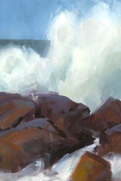 "Rocky Coastline " Modern Impressionist California Seascape