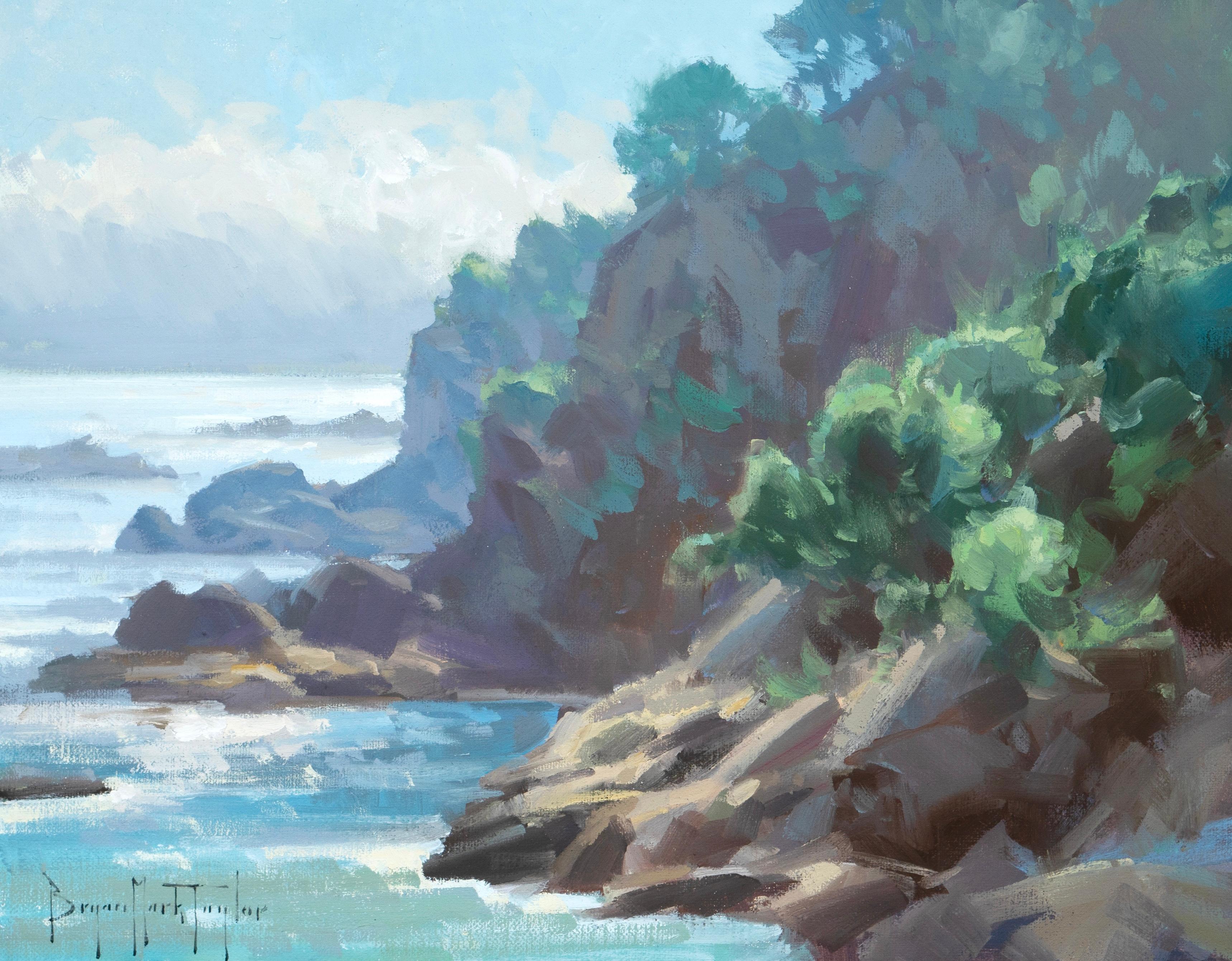 Landscape Painting de Bryan Mark Taylor - "Costa Española" Óleo Español Impresionista Moderno