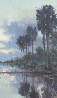 "Tropical Sunset" Modern Impressionist Scene in Cambodia