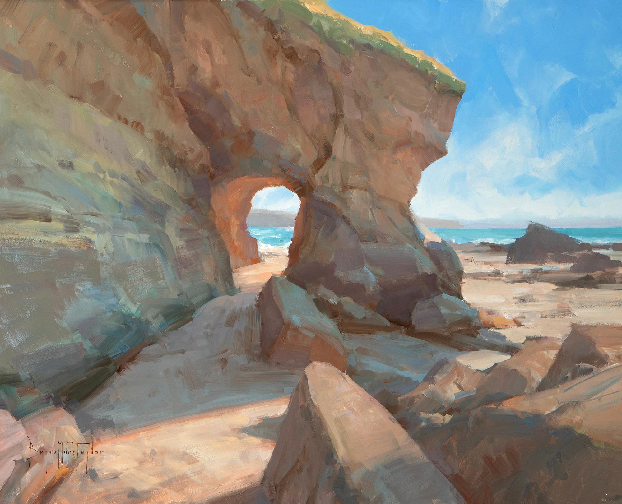 Bryan Mark Taylor Landscape Painting - "Under The Sun 2 " Modern Impressionist California Seascape  