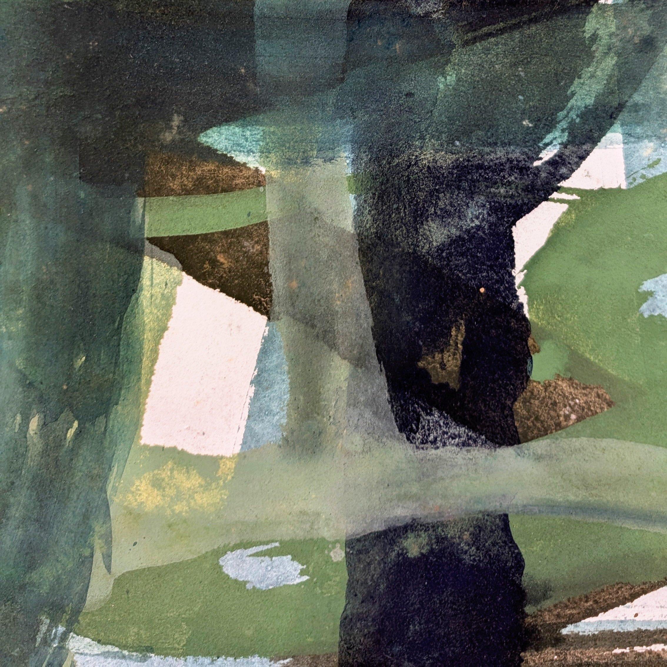 Chung Center Middle Center, Hommage an Haikuin, Aruna Ghar Studio, New Dehli (Abstrakt), Painting, von Bryan Mulvihill 