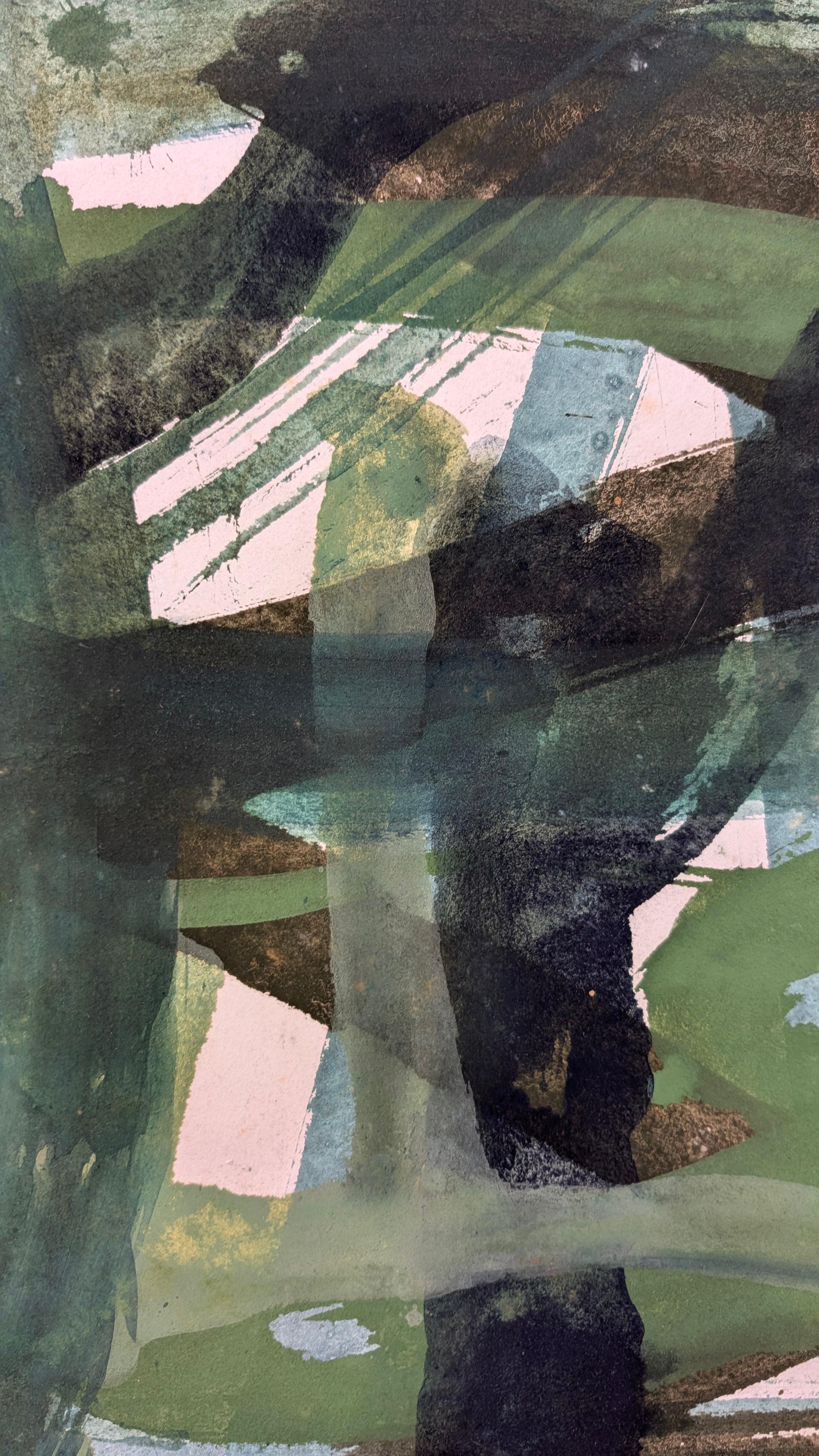 Chung Center Middle Center, Hommage an Haikuin, Aruna Ghar Studio, New Dehli (Schwarz), Abstract Painting, von Bryan Mulvihill 