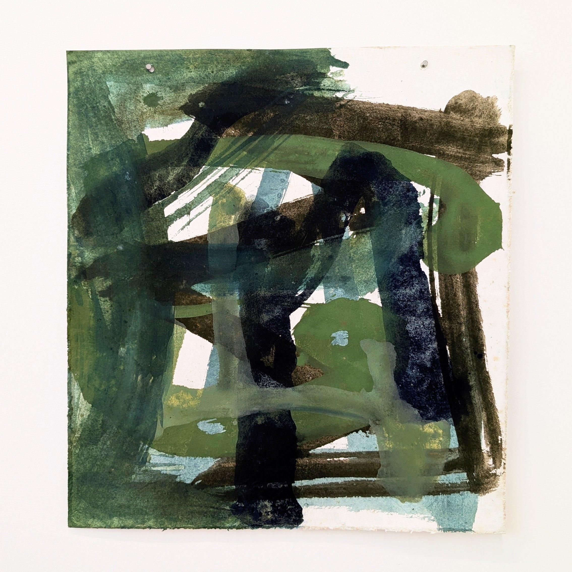 Bryan Mulvihill  Abstract Painting – Chung Center Middle Center, Hommage an Haikuin, Aruna Ghar Studio, New Dehli