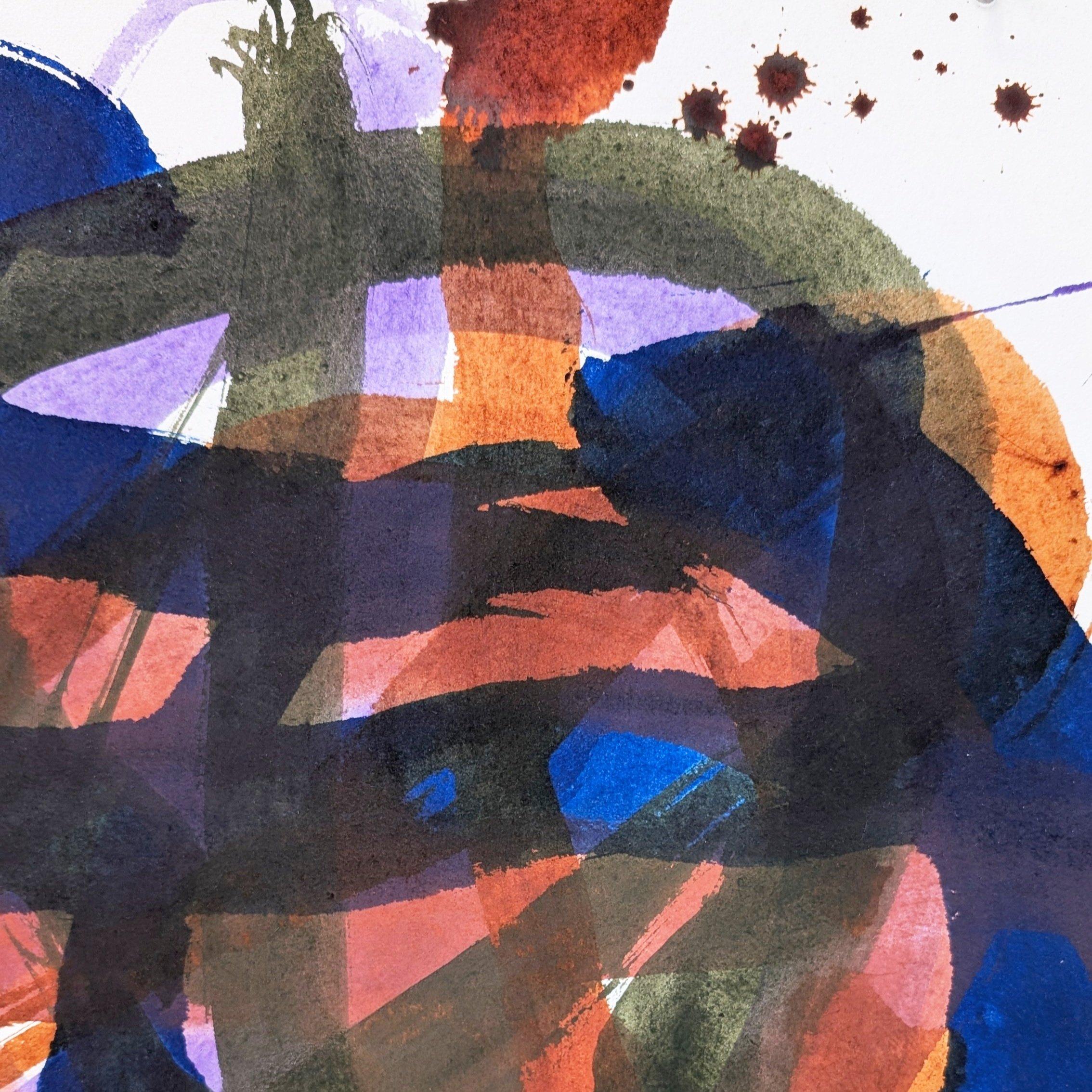 Chung Center Middle Way, Aruna Ghar Studio, New Dehli - Abstract Painting by Bryan Mulvihill 