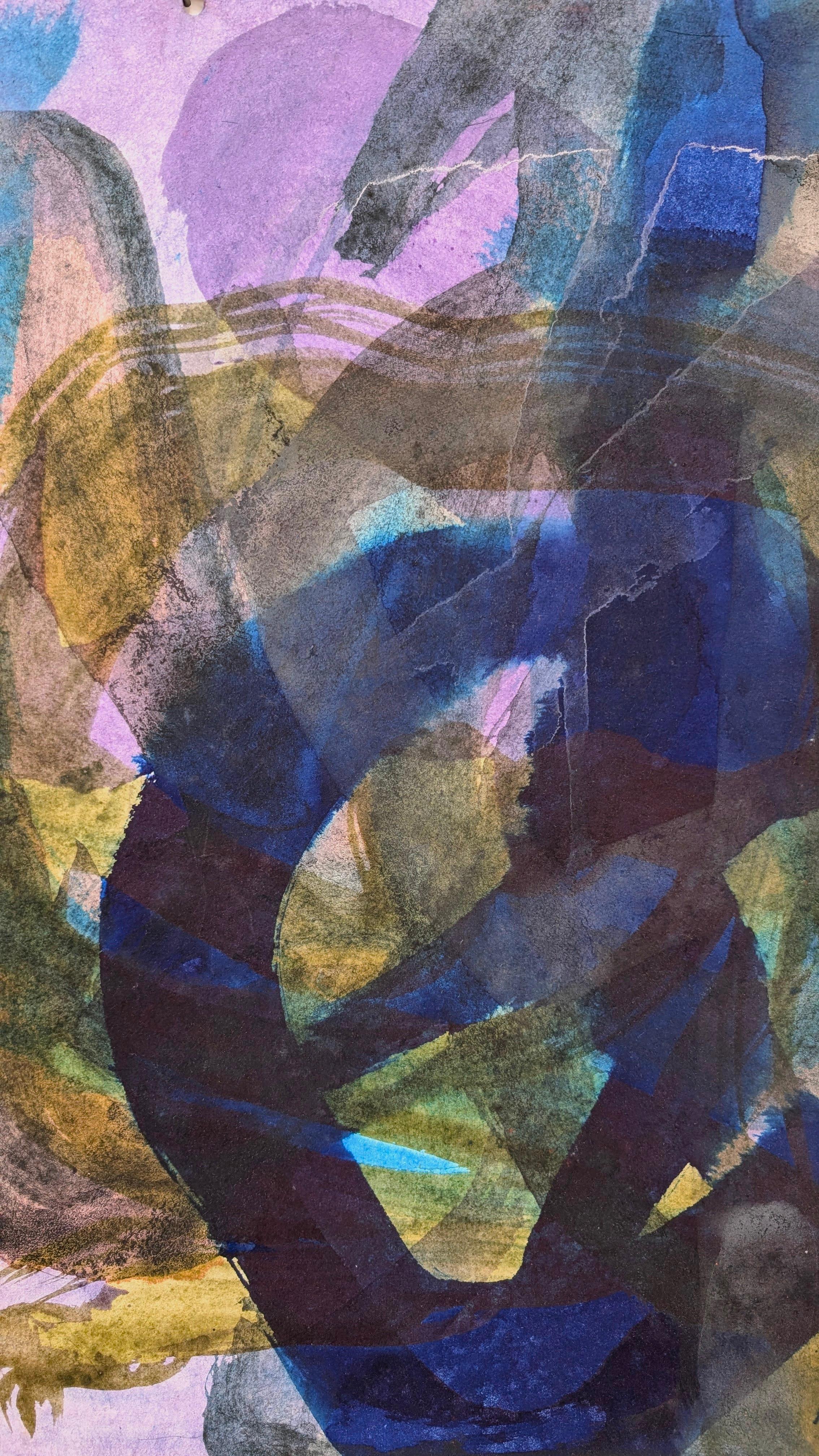 Chung Center Middle Way, Aruna Ghar Studio, New Dehli - Gray Abstract Painting by Bryan Mulvihill 