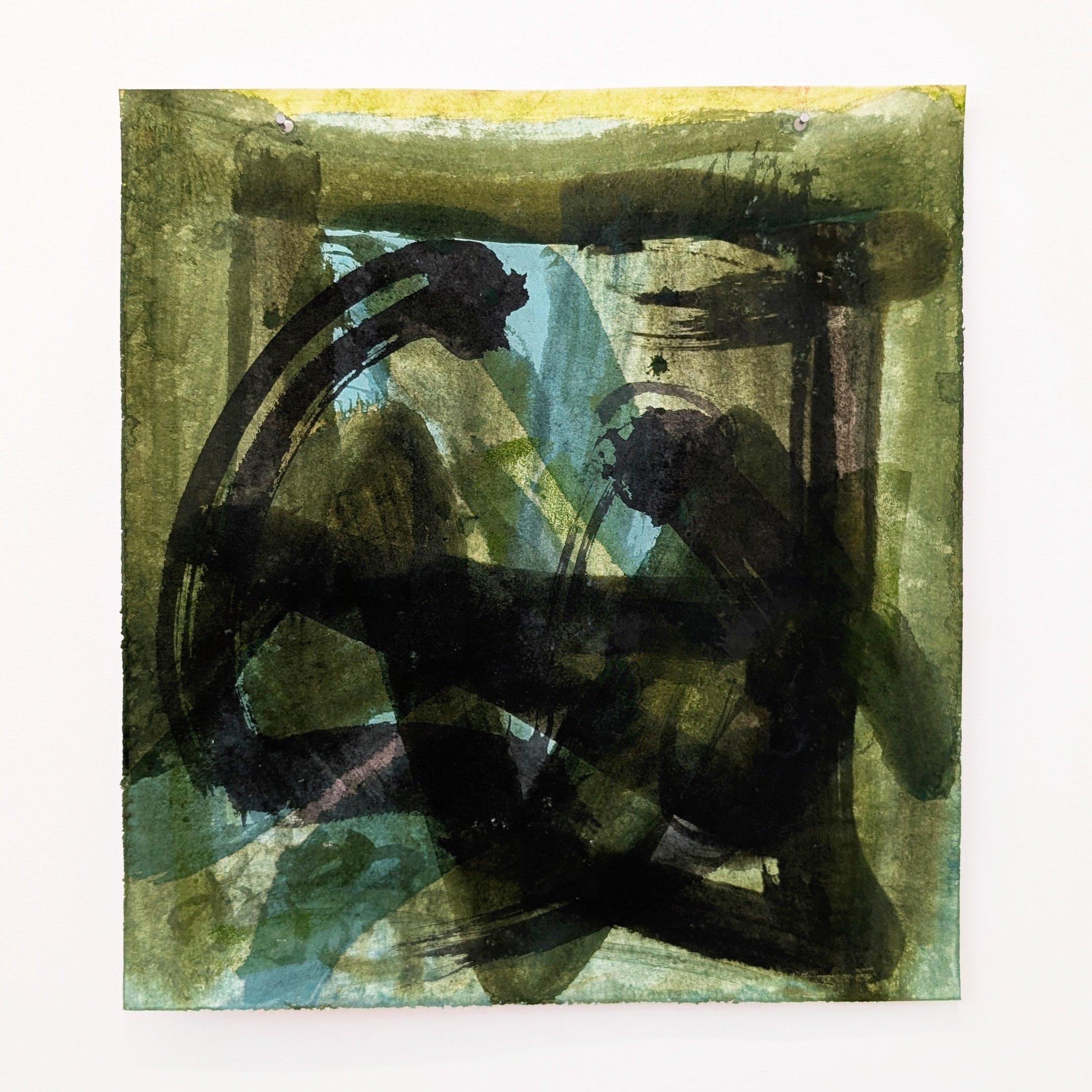 Bryan Mulvihill  Abstract Painting - Shan Mountain, Homage to Han Shan Cold Mountain, Aruna Ghar Studio, New Dehli