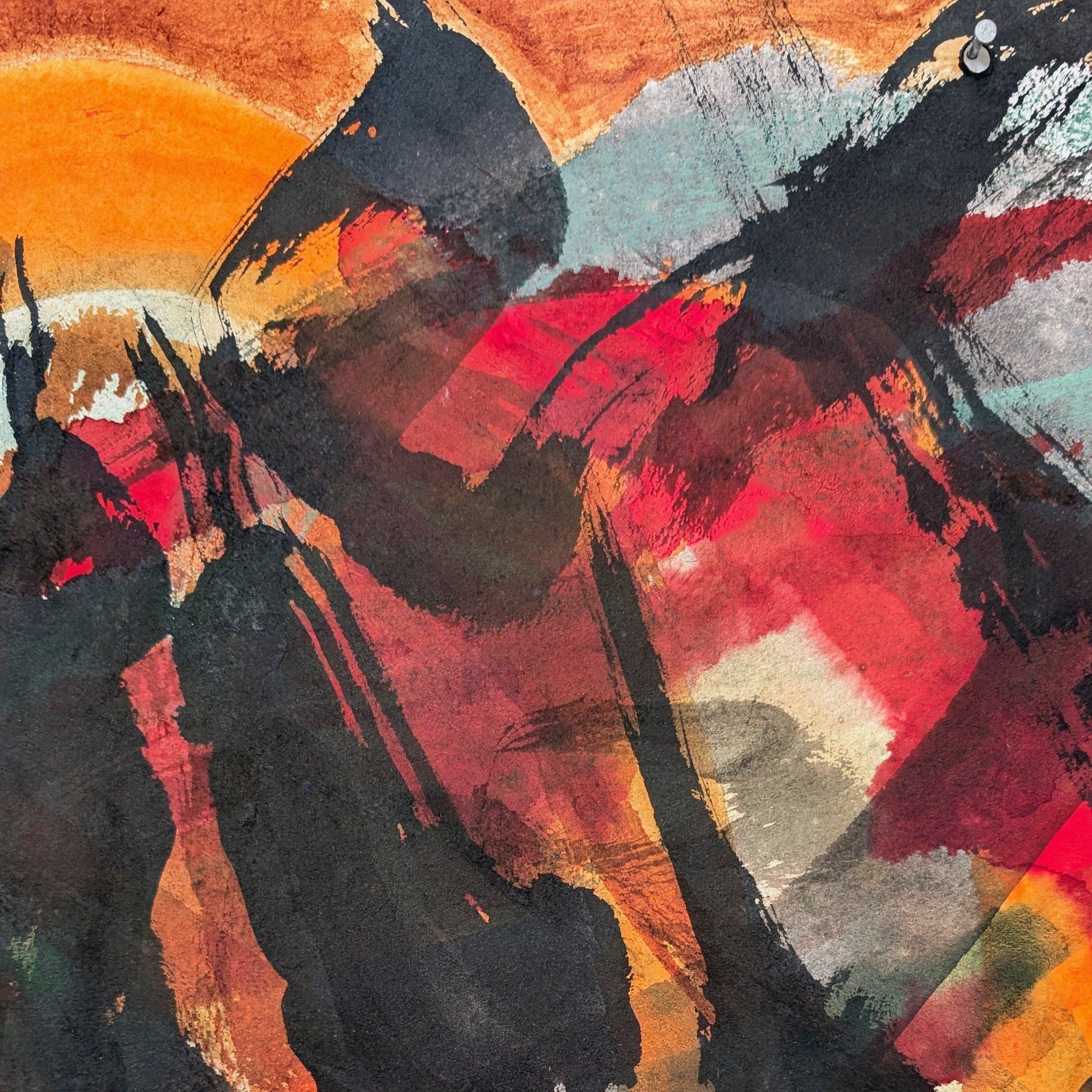 Shin Heart Mind, Hommage an Wang Xi Zhin, Aruna Ghar Studio, New Dehli – Painting von Bryan Mulvihill 