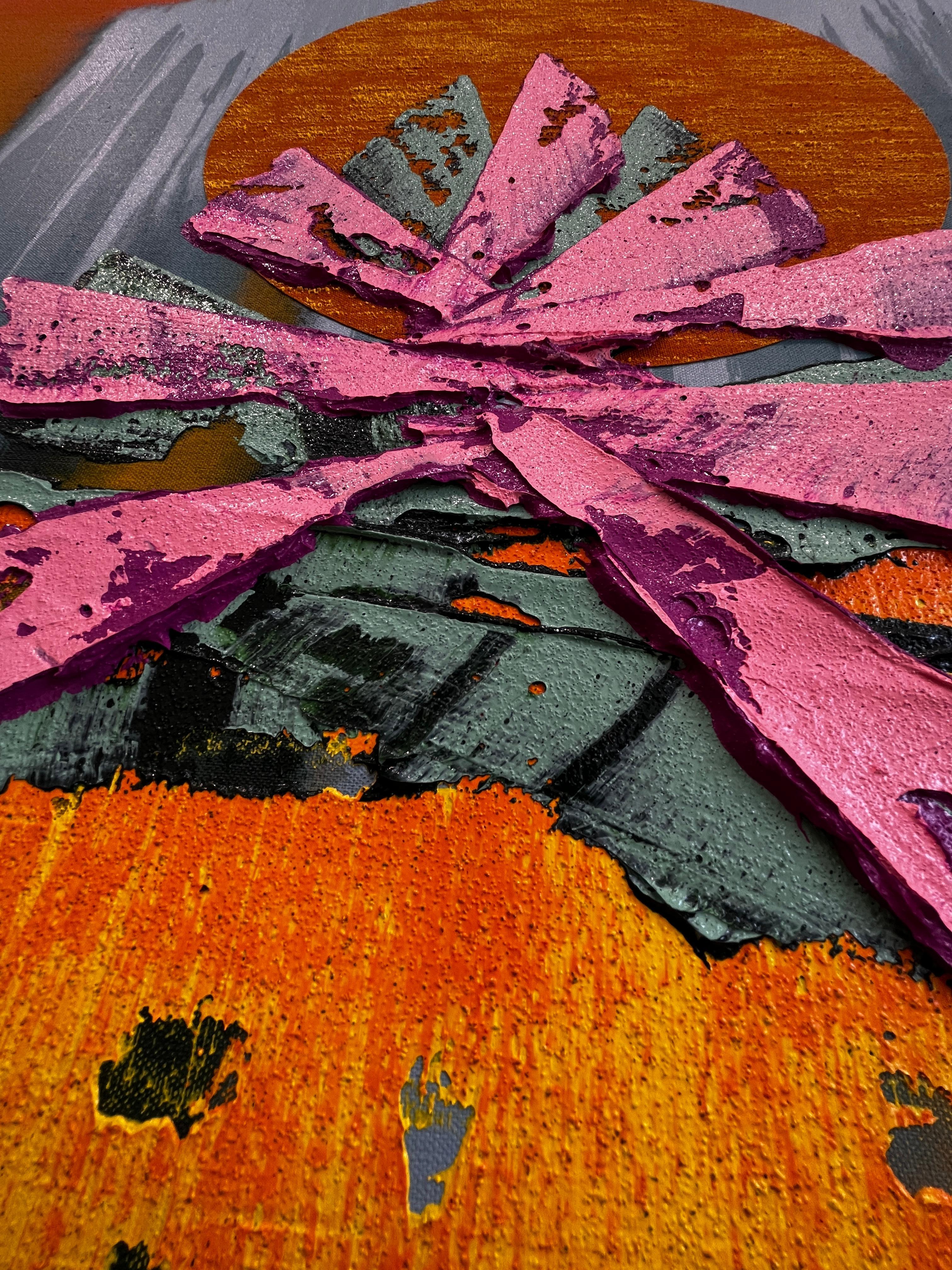 Neo Flora II - Orange Abstract Painting by Bryan Ricci