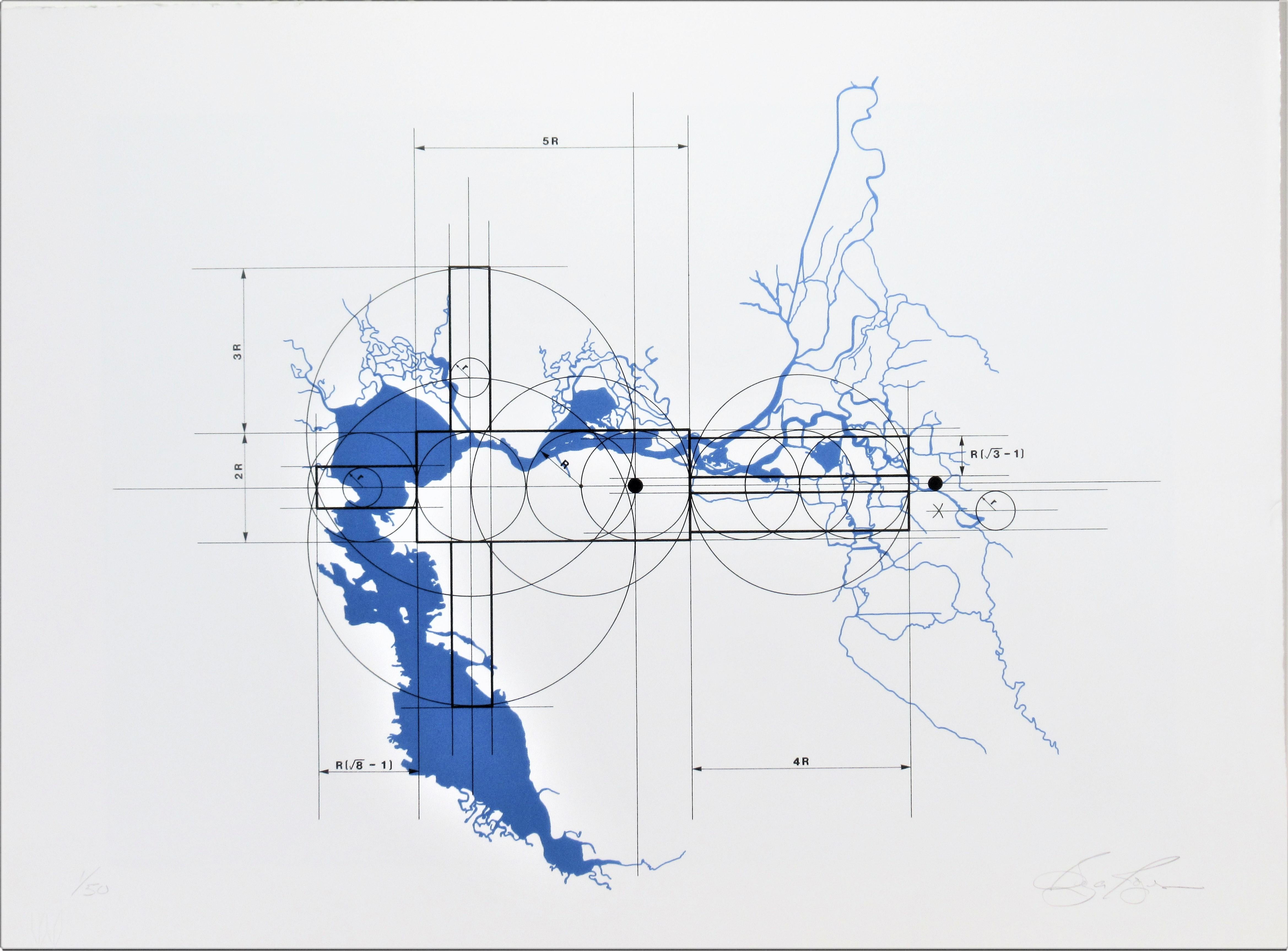 Odyssetron I (The complete suite of 5 lithographs) - Black Figurative Print by Bryan Rogers