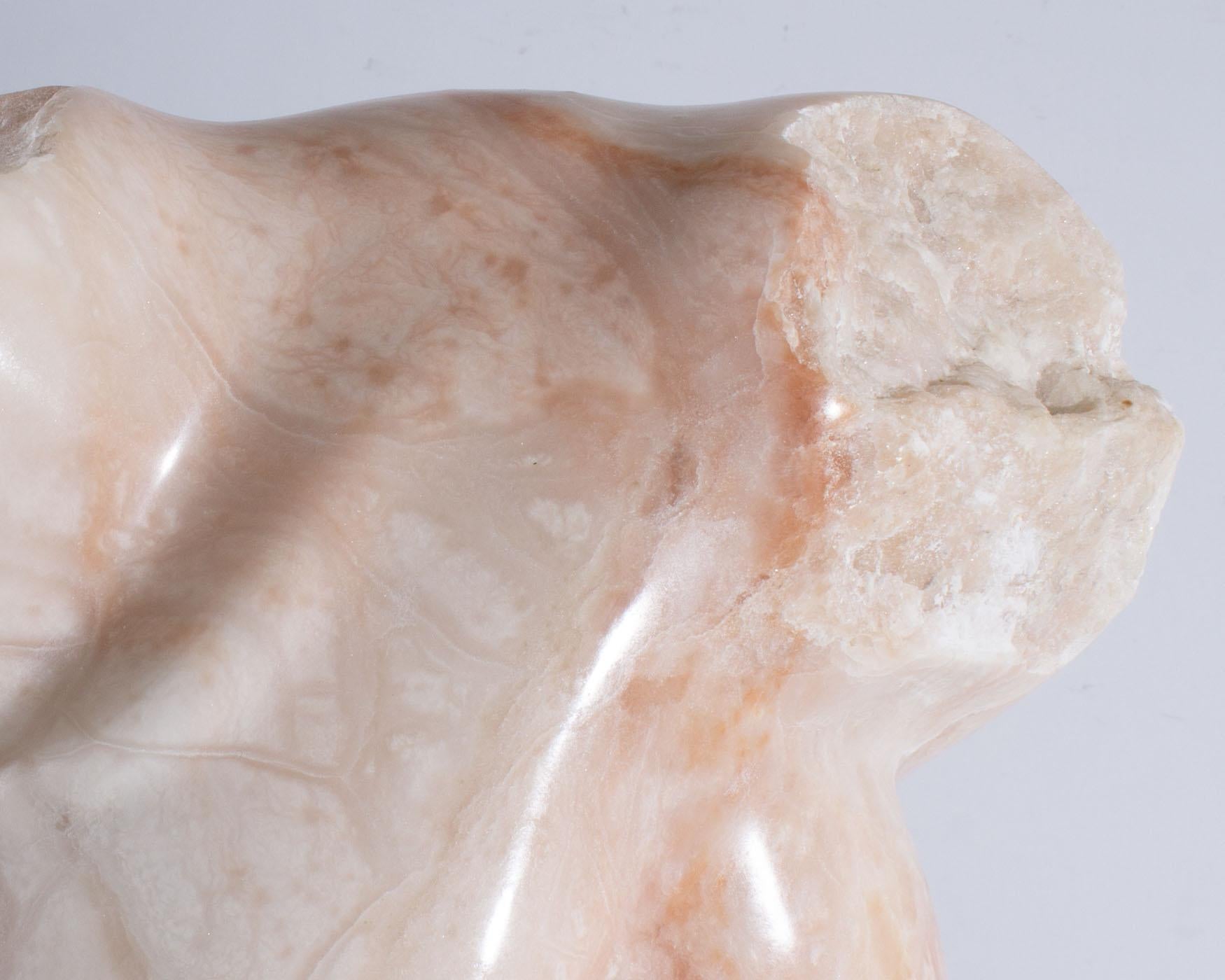 Modern Bryan Ross Signed Stone Sculpture of a Torso 