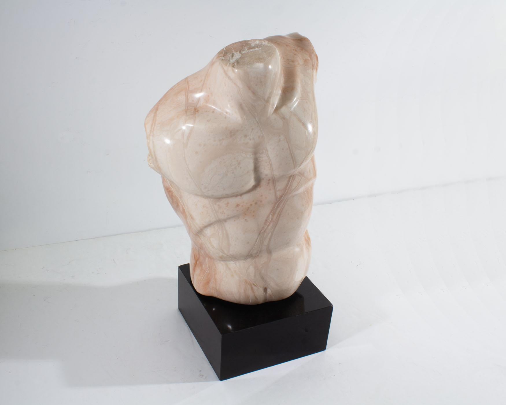 Bryan Ross Signed Stone Sculpture of a Torso  In Good Condition In Indianapolis, IN