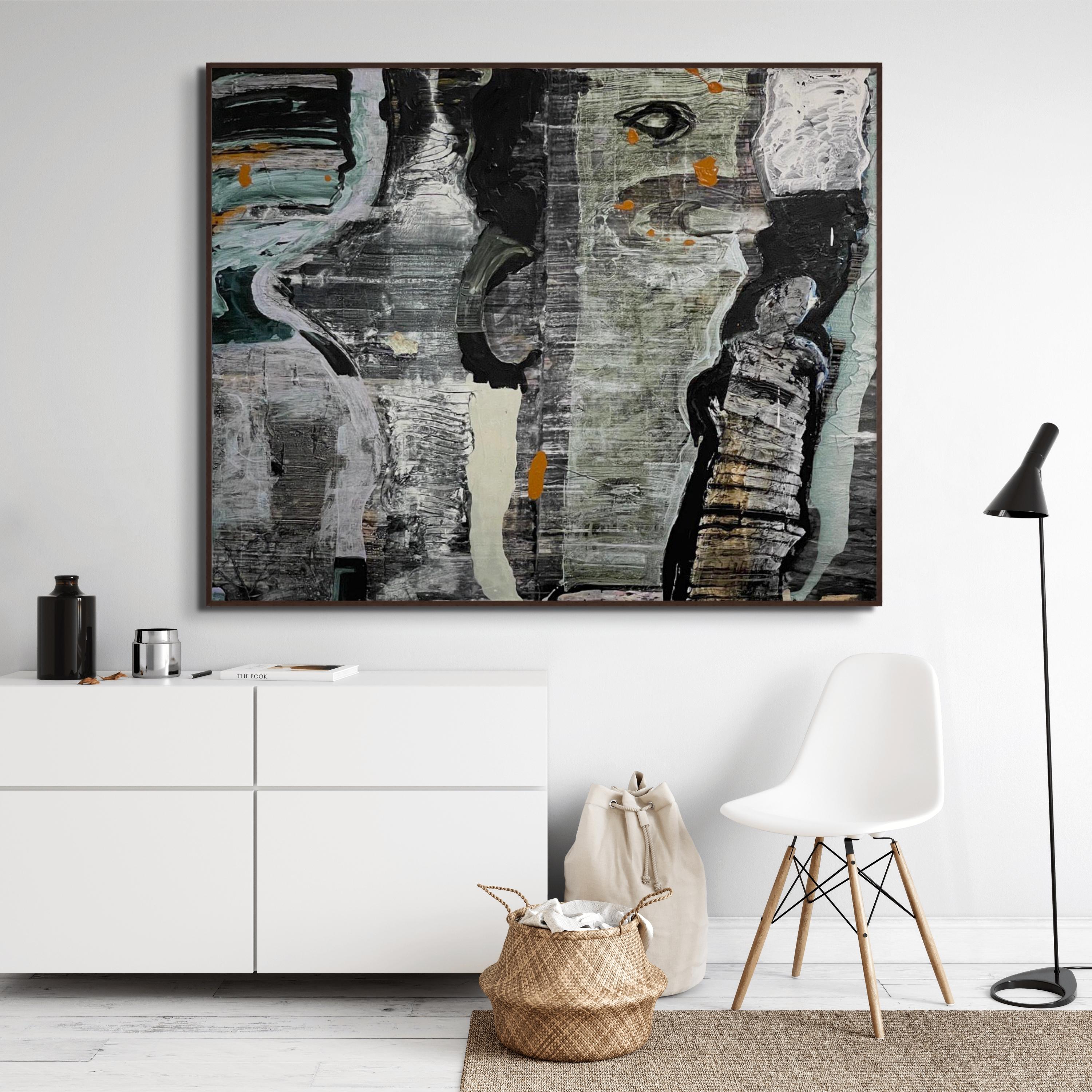 FLOOD - Gray Abstract Painting by Bryan Ryley