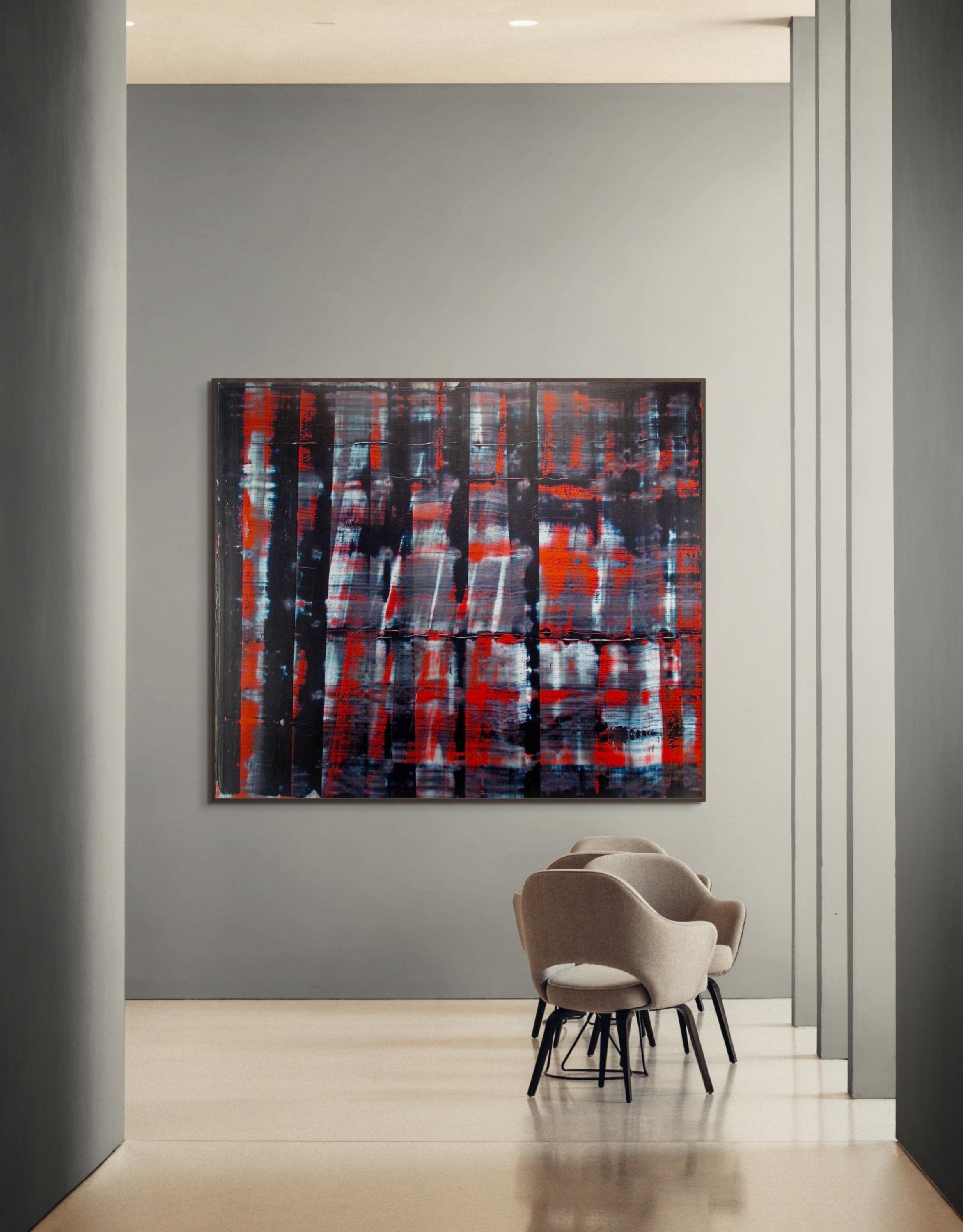 HERE AND THERE - Black Abstract Painting by Bryan Ryley