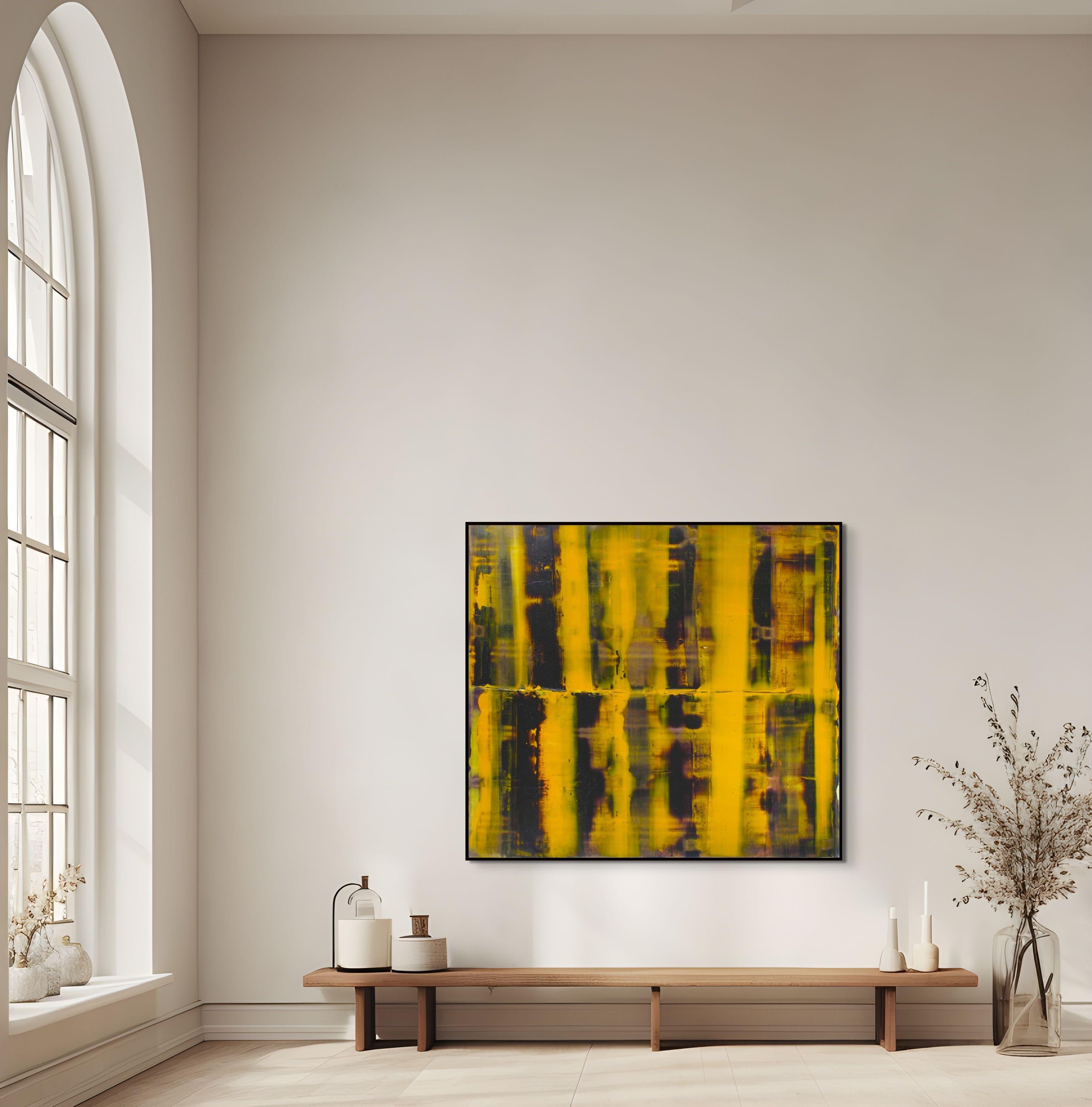 ON THE ROAD TO WA - Brown Abstract Painting by Bryan Ryley