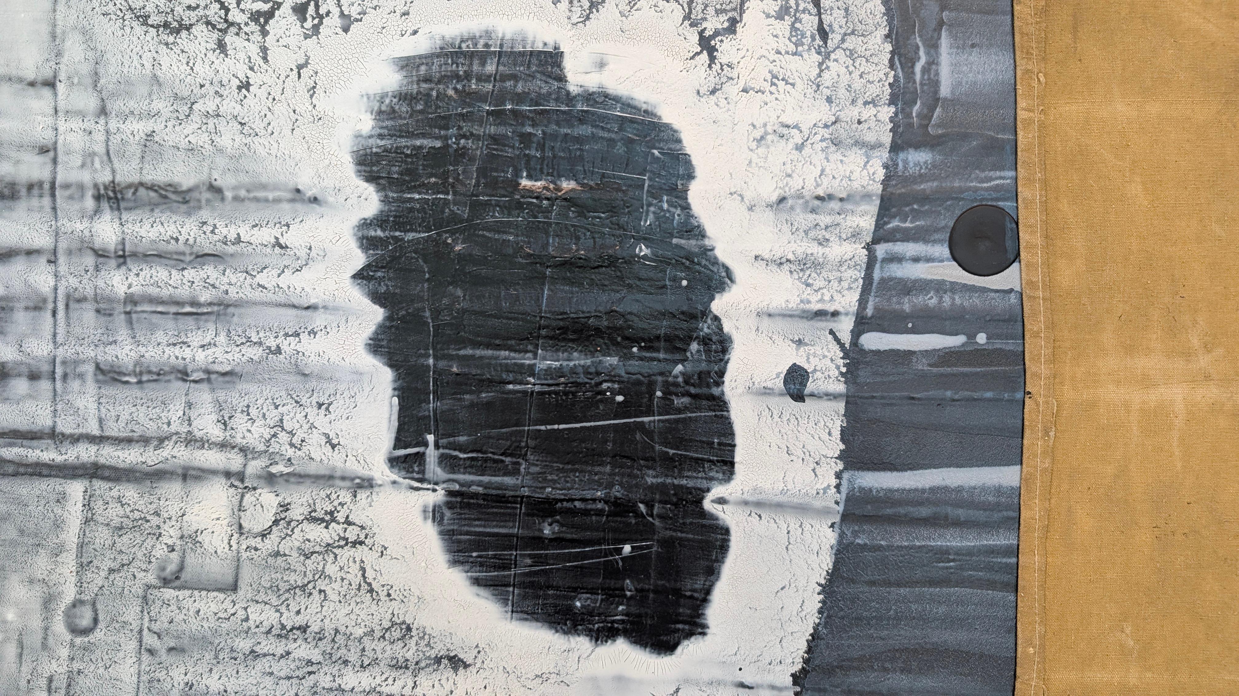 ORWELL - Gris Abstract Painting par Bryan Ryley