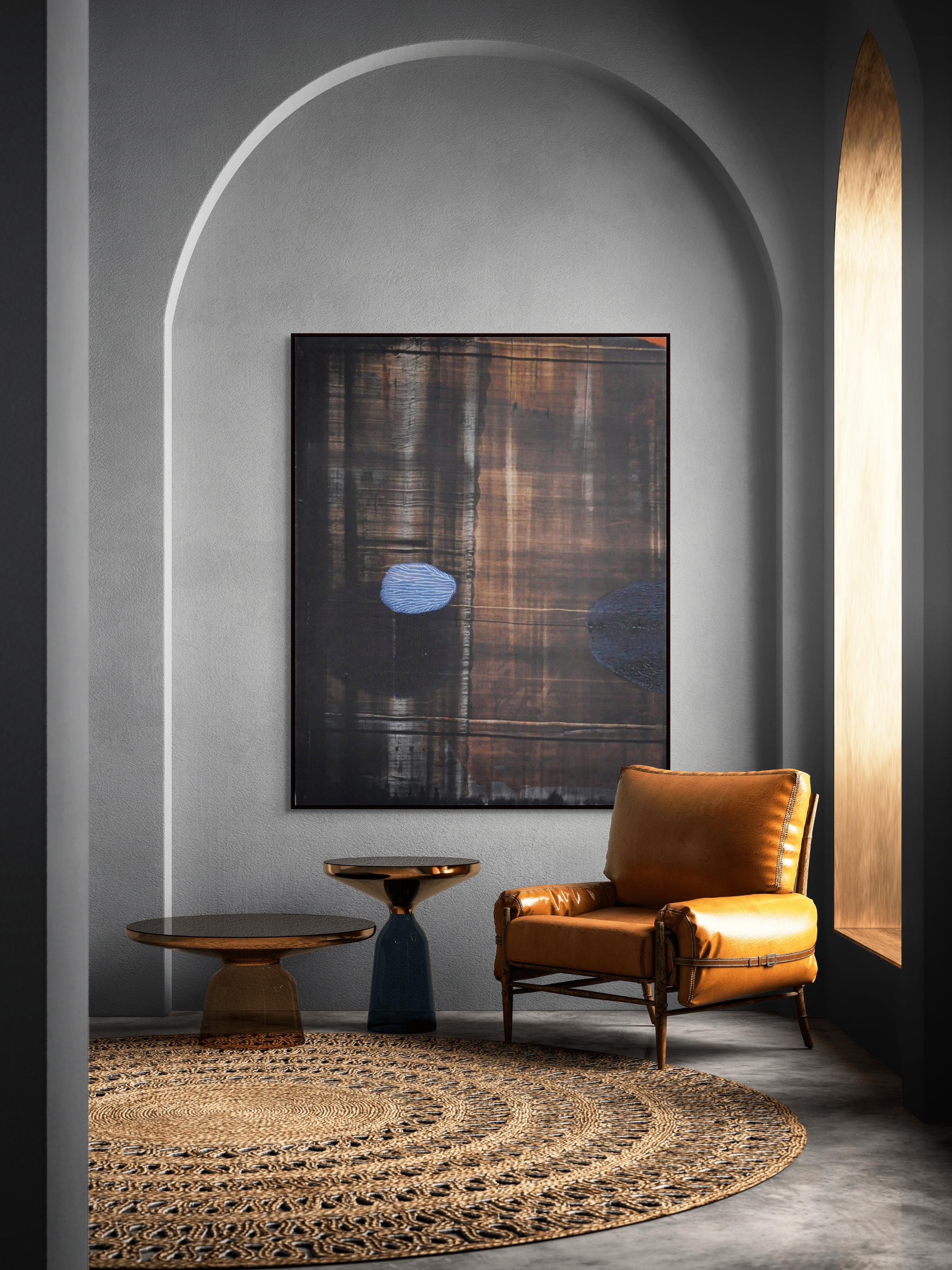 ZAPATA BEACH 3 - Noir Abstract Painting par Bryan Ryley