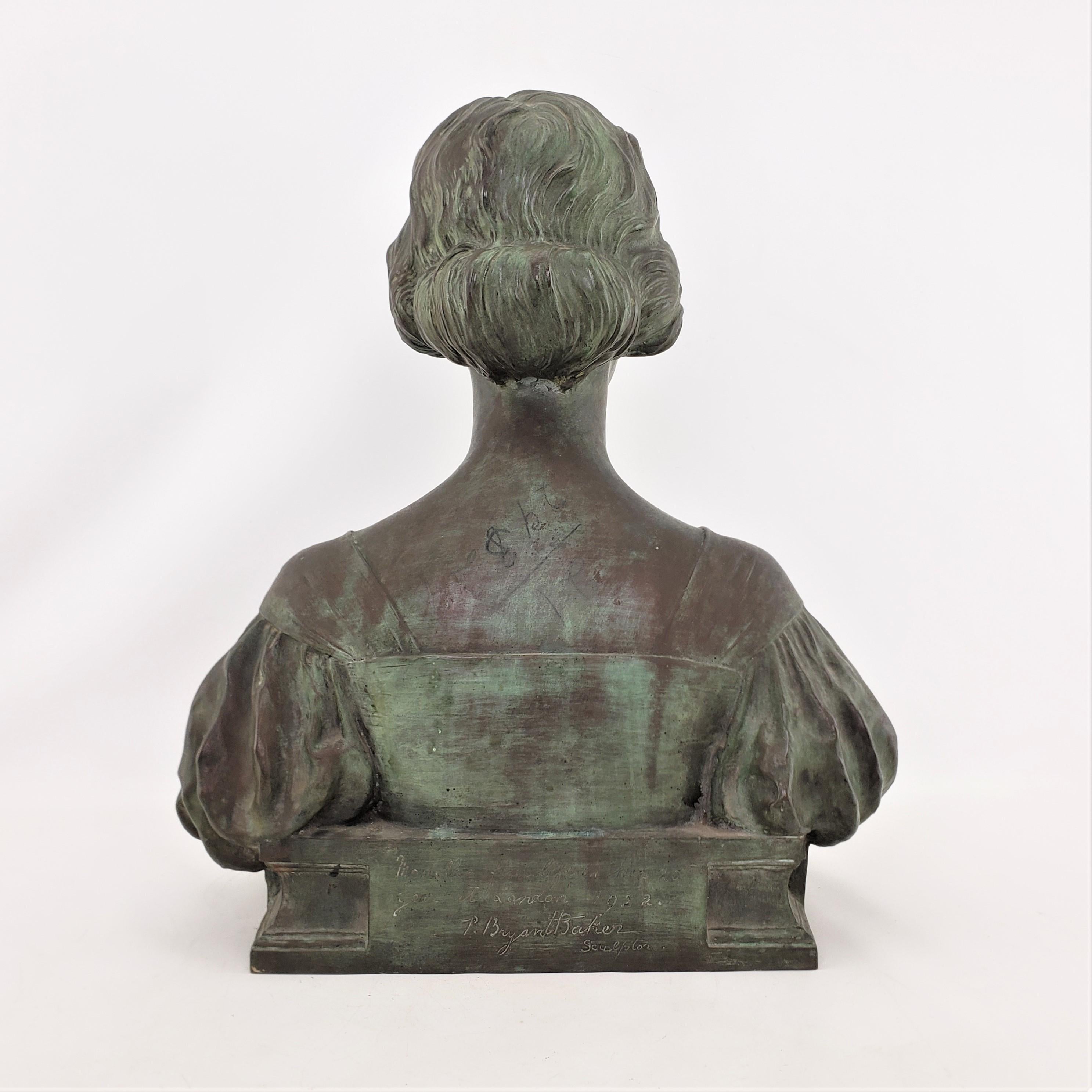 Art Deco Bryant Barker Signed Patinated Bronze Bust Entitled 