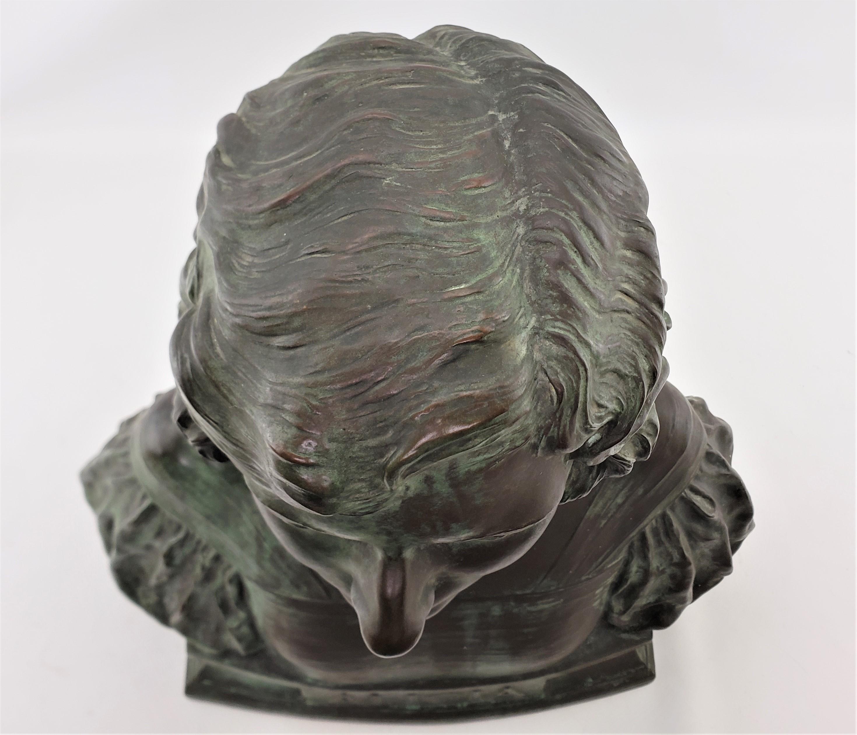 Cast Bryant Barker Signed Patinated Bronze Bust Entitled 