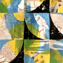 Geometrisches abstraktes Gemälde, „Ohne Titel Collage Nr. 3“