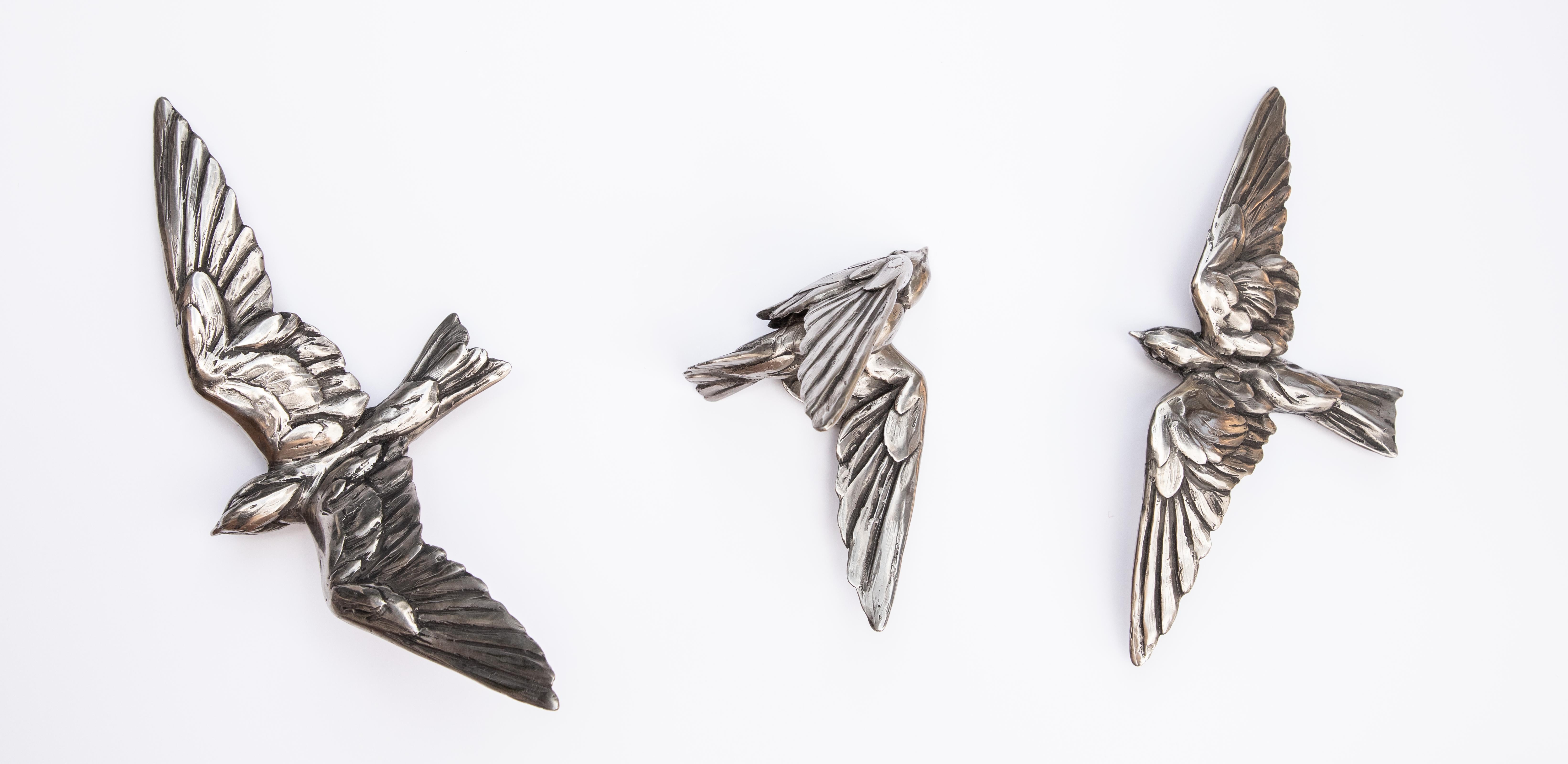 Swallows (Latitude Series) - Realist Sculpture by Bryce Pettit