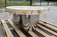 BRYL - burl wood and stainless steel coffee table