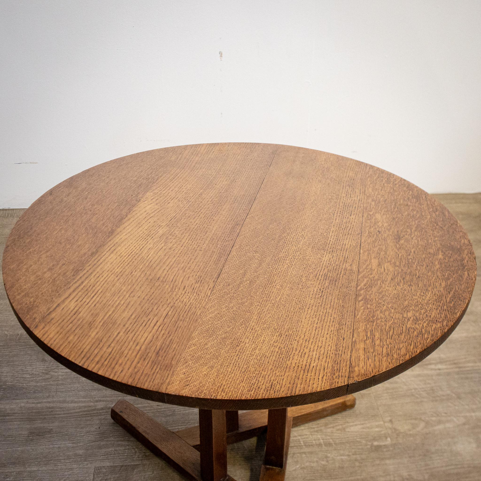 Arts and Crafts Brynmawr Furniture Round Oak Coffee Table