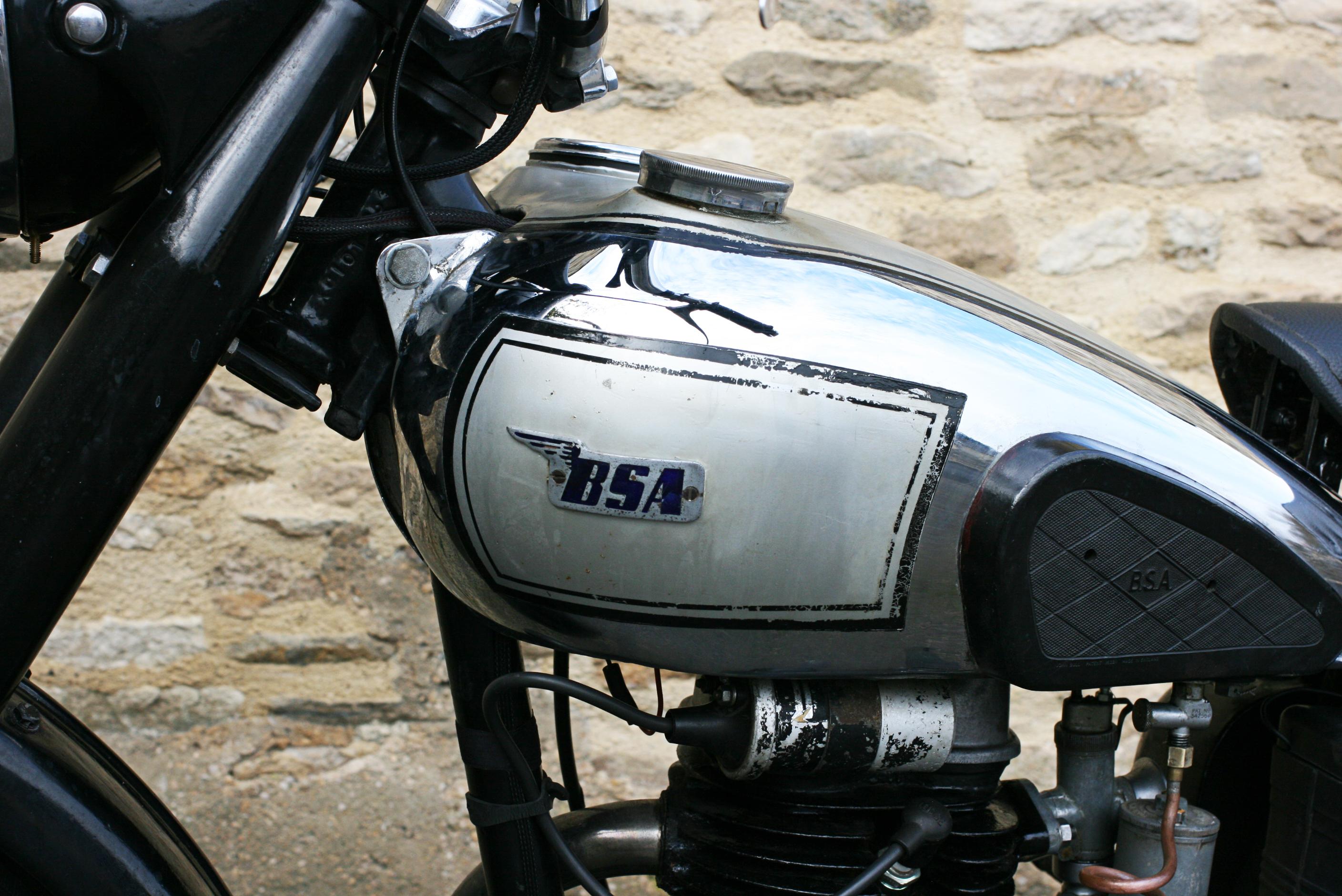 English BSA C11 Motorcycle, Classic 250 Cc. Single Cylinder Overhead Valve, Rigid Frame