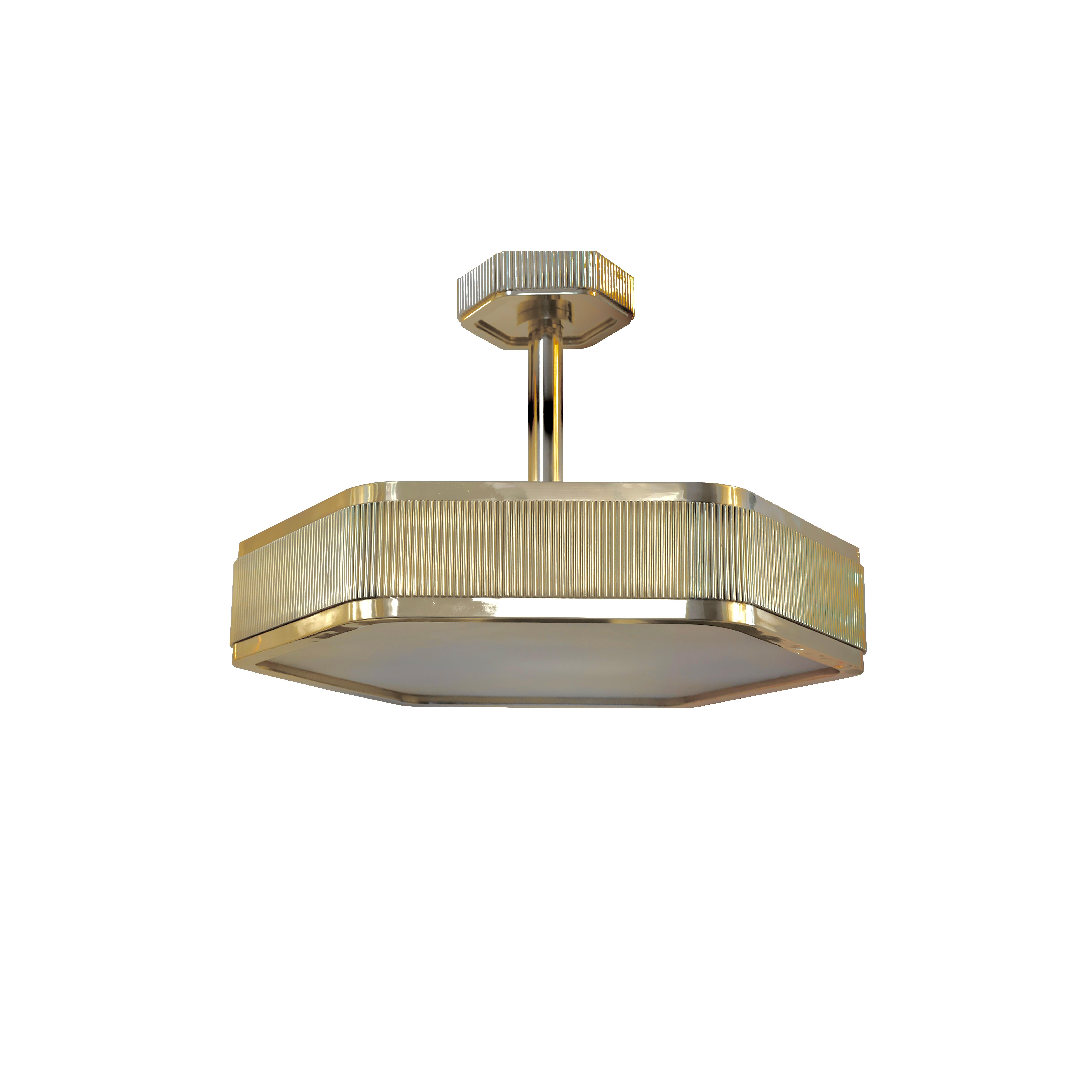 BSH18 Rock Crystal Semi Flush Mount By Phoenix In Excellent Condition For Sale In New York, NY