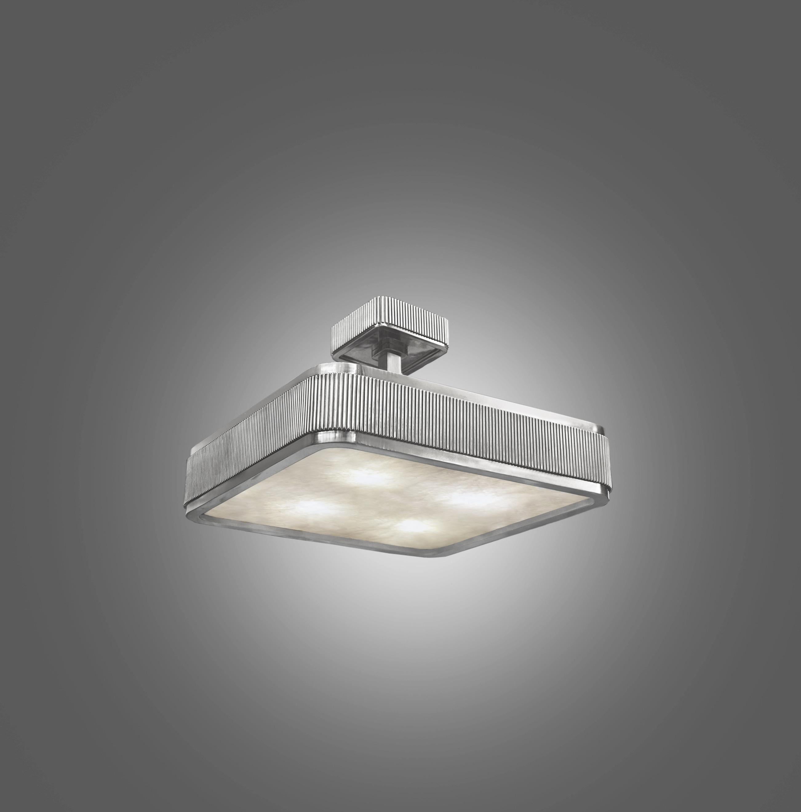 BSO 18 Rock Crystal Semi Flush Mount by Phoenix In Excellent Condition For Sale In New York, NY
