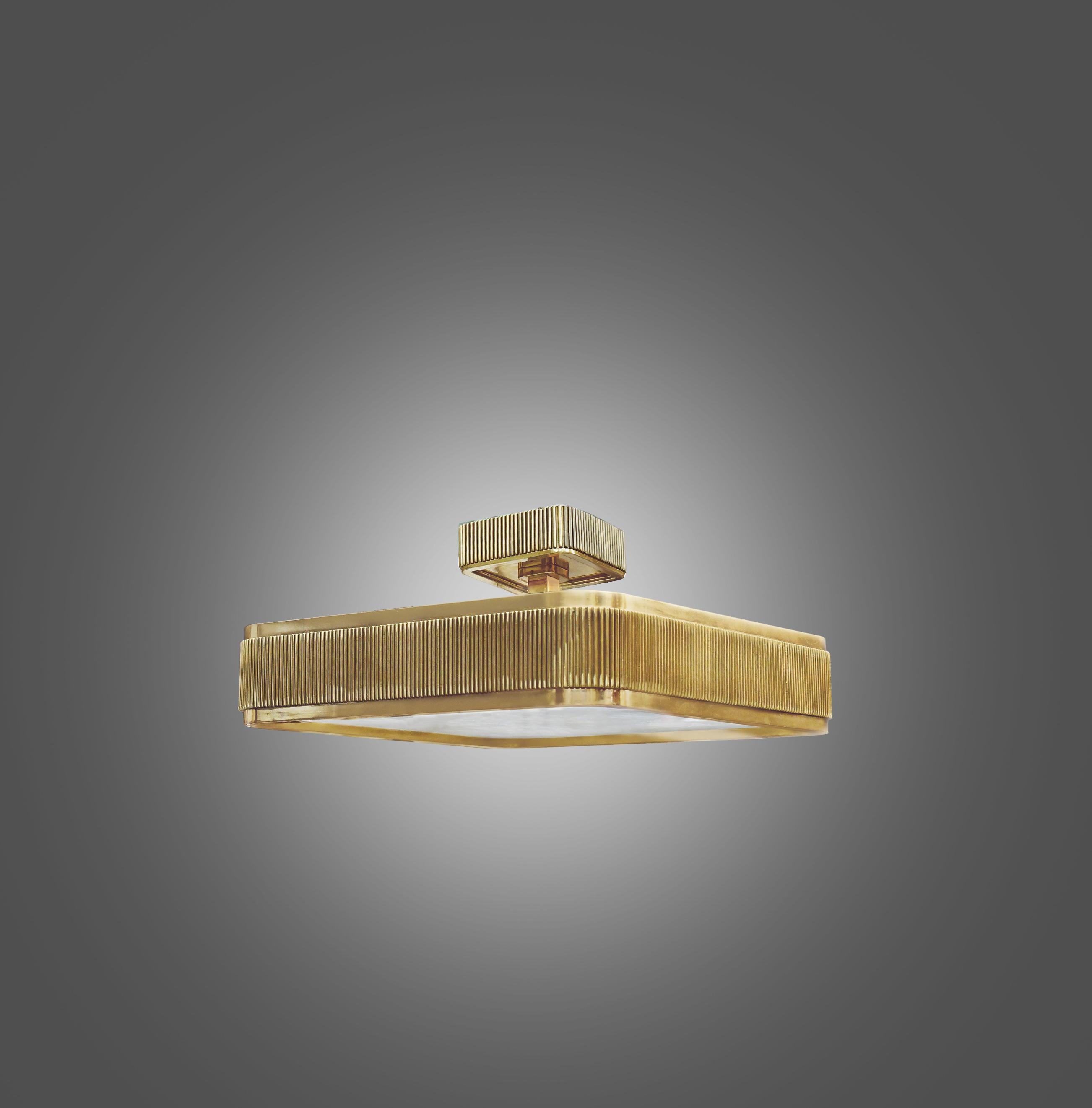 Contemporary BSO16 Rock Crystal Semi Flush Mount by Phoenix For Sale