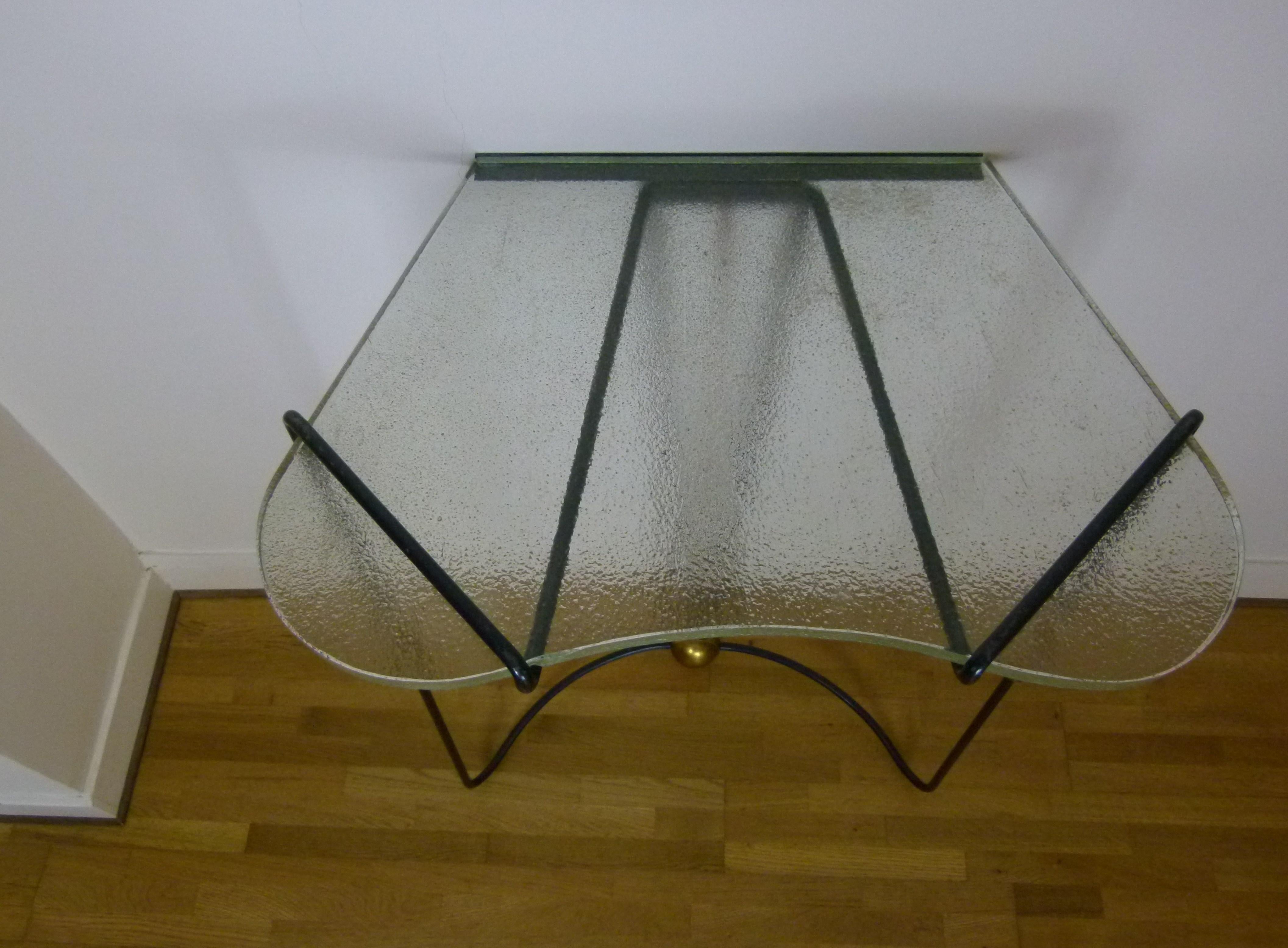 B. Spade St Gobin Metal and Bronze Slab Console In Good Condition In Saint-Ouen, FR