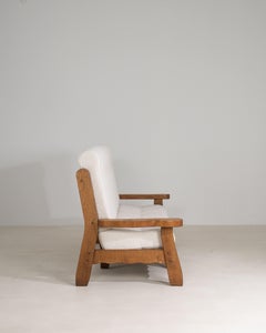Btutalist Oak Upholstered Sofa
