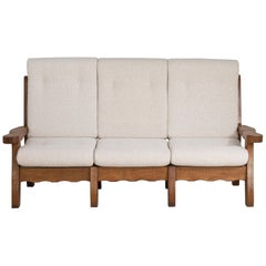 Btutalist Oak Upholstered Sofa
