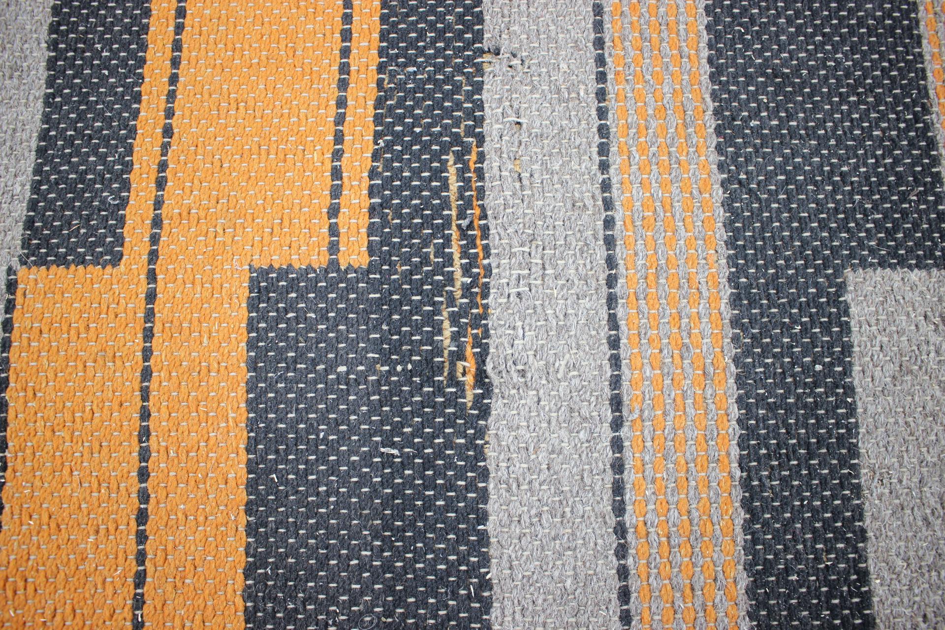 Geometrischer modernistischer Teppich/Rug, Tschechoslowakei, Buahaus, 1930er Jahre im Zustand „Relativ gut“ im Angebot in Praha, CZ