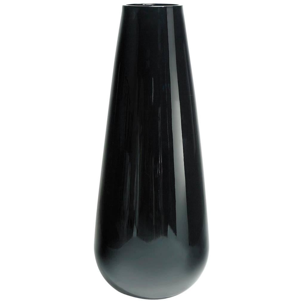 Buba Vase in Lacquered Black Polyethylene by Euro3plast Department for Plust For Sale