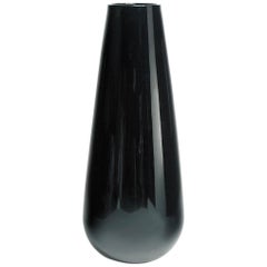 Buba Vase in Lacquered Black Polyethylene by Euro3plast Department for Plust