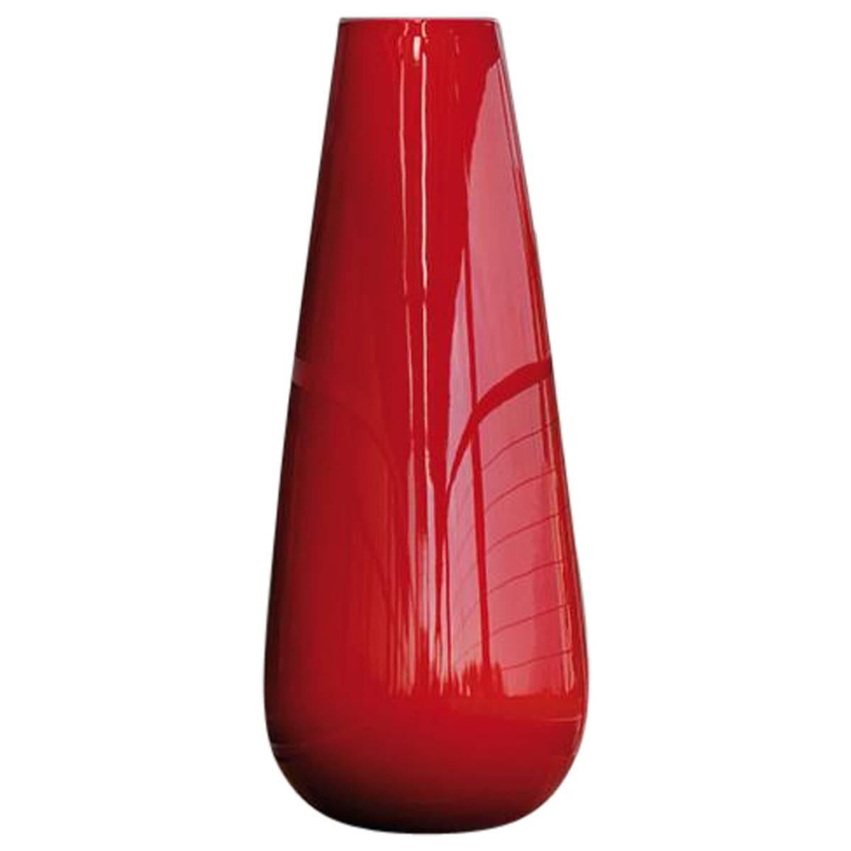 Buba Vase in Lacquered Orient Red Polyethylene, Euro3plast Department for Plust For Sale